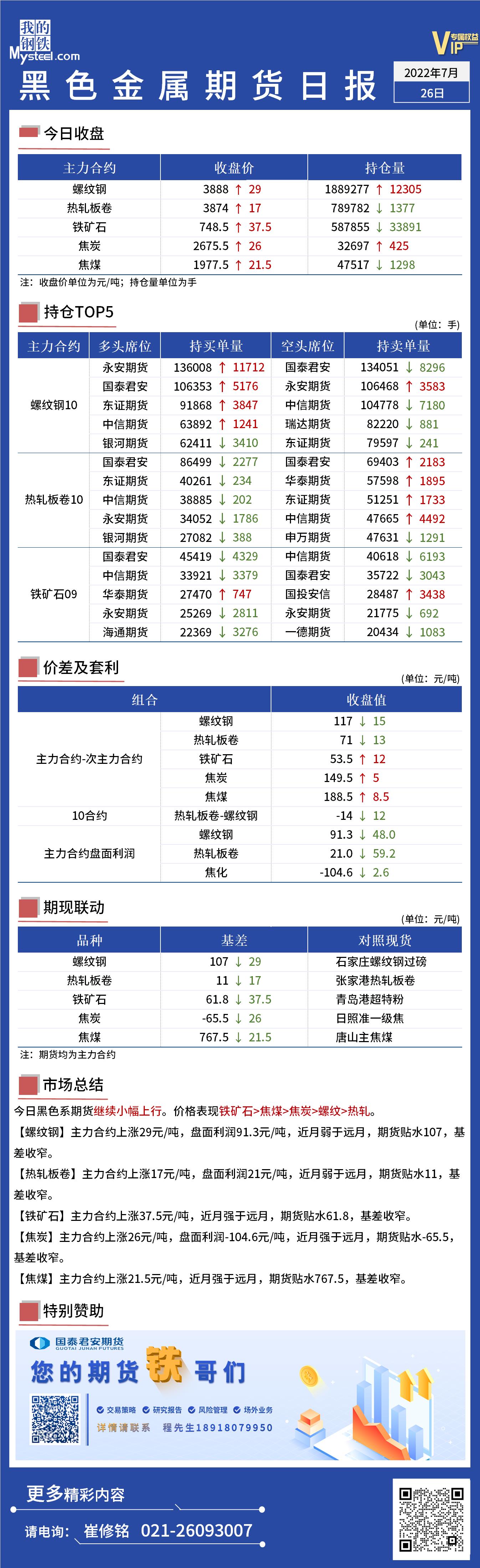 Mysteel日报：黑色金属期货集体震荡上行